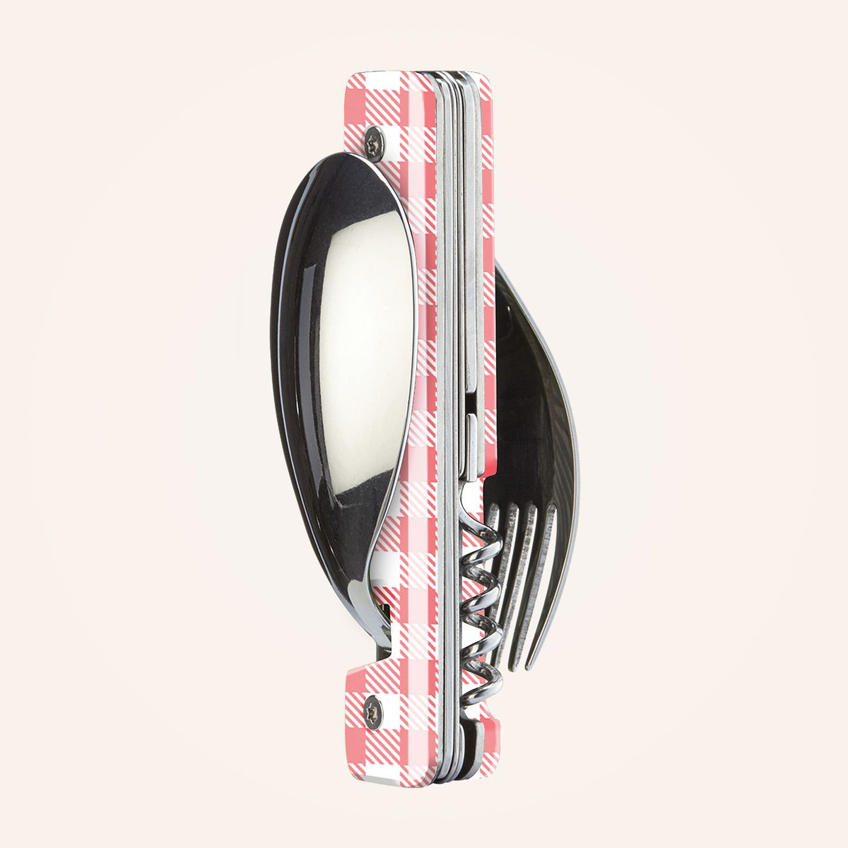 Couverts multifonction 13:25, Vichy rose