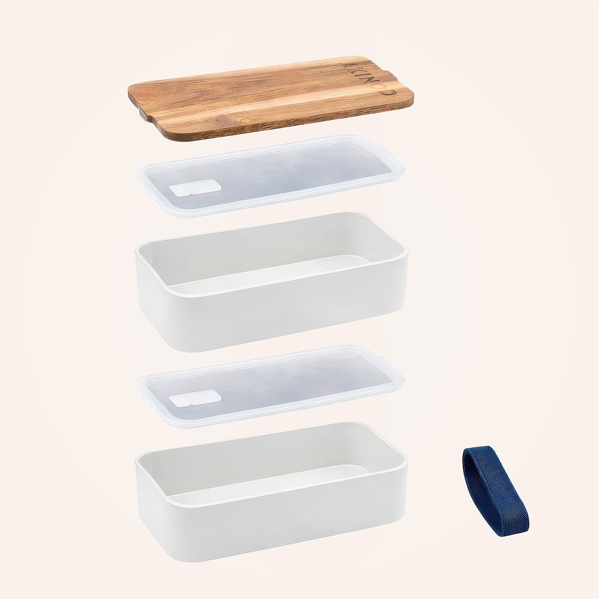 Bento + Lunch bag 11:58, Blanc / Bleu jeans